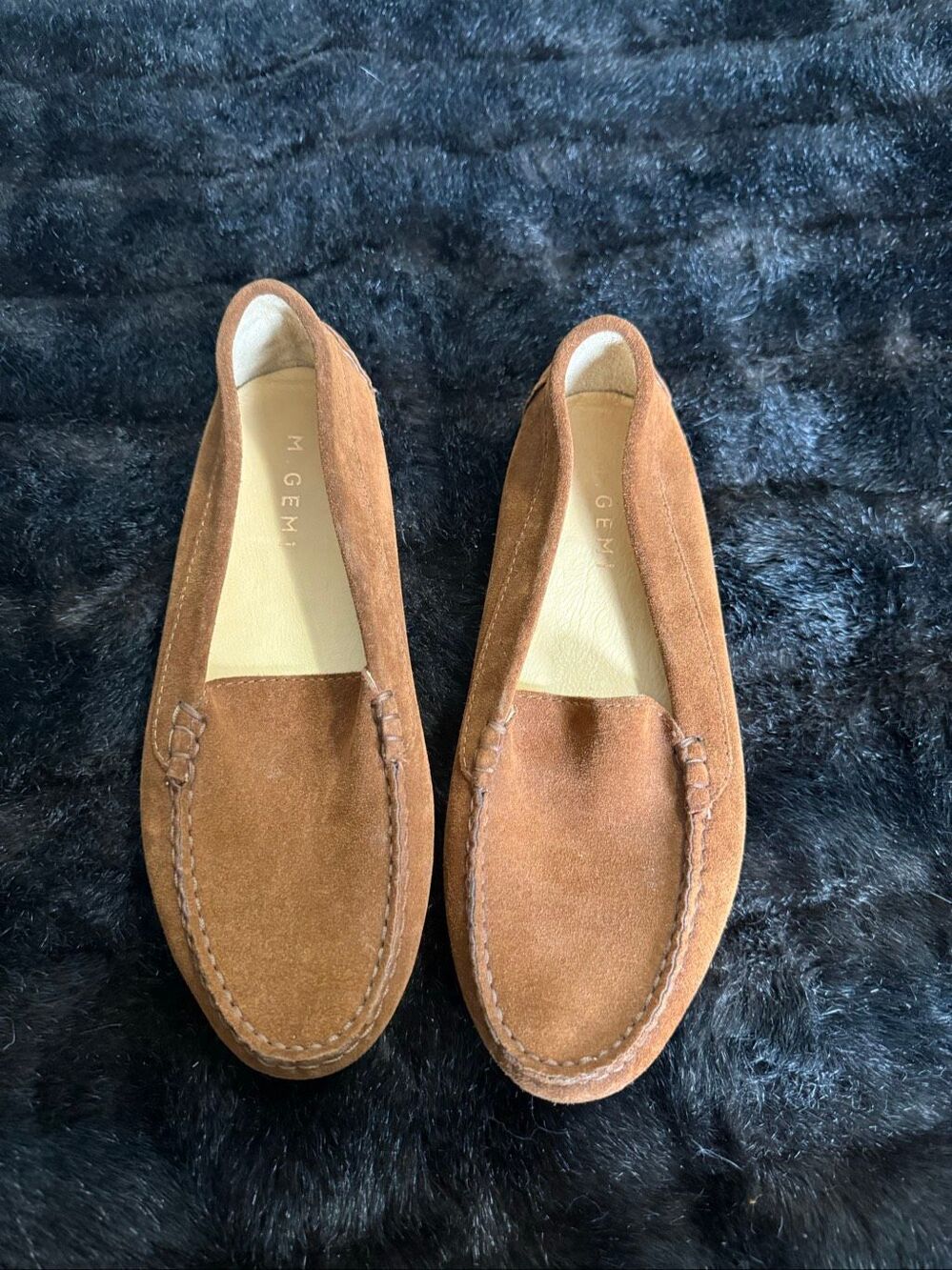 M. Gemi Feliz Suede Loafers Fall Brown Shoes 39.5  9 driving moc